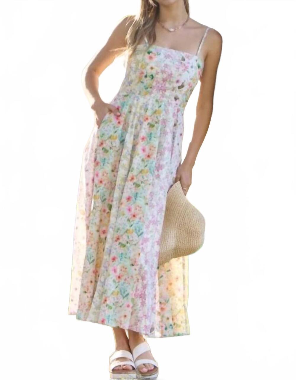 NEW GIGIO mixed floral midi dress in white - Picture 2 of 4